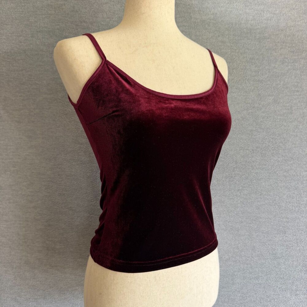 Express Tricot Y2K Velvet Cami Top S Vtg 90s Minimalist Witchy Grunge Goth Chic